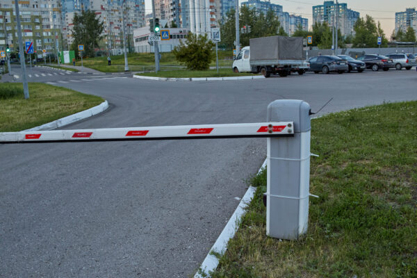 Barrier at Entrance and Exit of a car Parking Fully automated barrier from car park. City